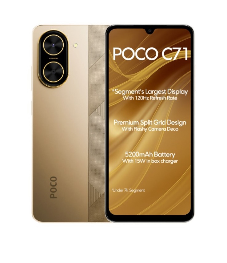 گوشی موبایل شیائومی مدل Poco C71 دو سیم کارت ظرفیت 128 گیگابایت و رم 4 گیگابایت